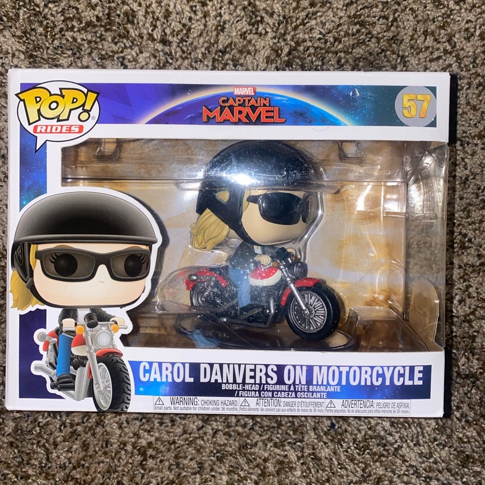 Carol Danvers on Motorcycle Funko Pop